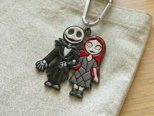 Jack & Sally Keychain | Resin-Ready Enamel Style