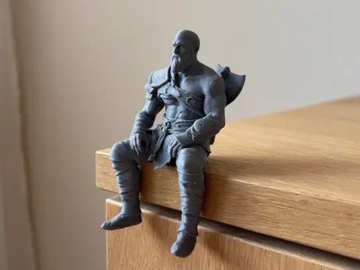 Kratos Sitting on Ledge Shelf Figure | God of War