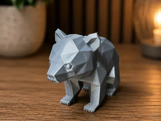Polygon Bear-Low Poly Bear Statue-3D Print Model