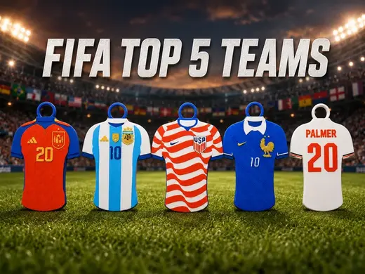 FIFA top 5 Fan Series Keychain & Necklace Set