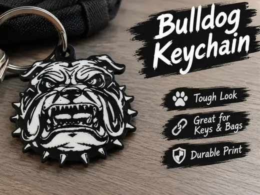 Bulldog keychain