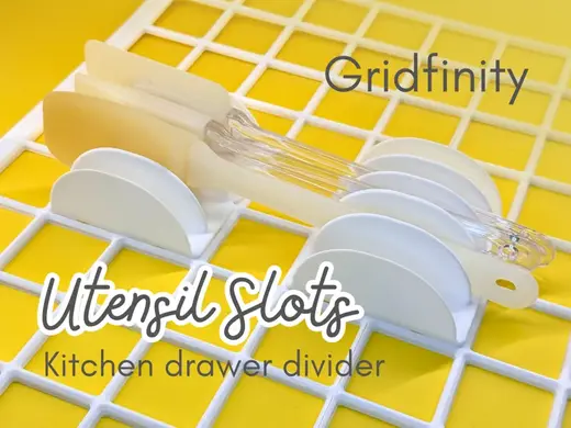 Gridfinity kitchen drawer dividers utensil slots
