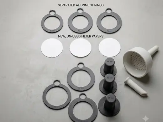 Buchner filter paper - cutout and inserter