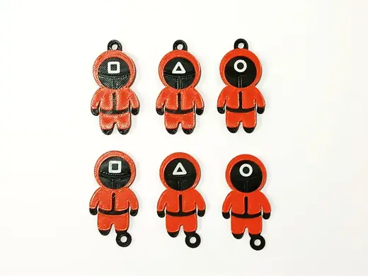 Squid game keychain and shopping cart token / coin