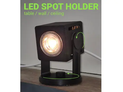 Spotlight (gu10) - wall / ceiling / table mount