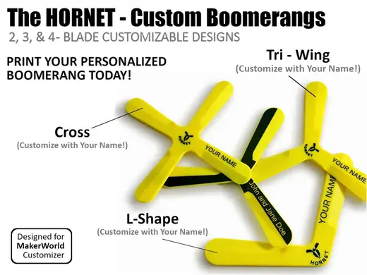 The HORNET - Customizable Returning Boomerang