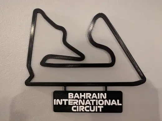 Bahrain International Circuit Track Map wth Nameplate