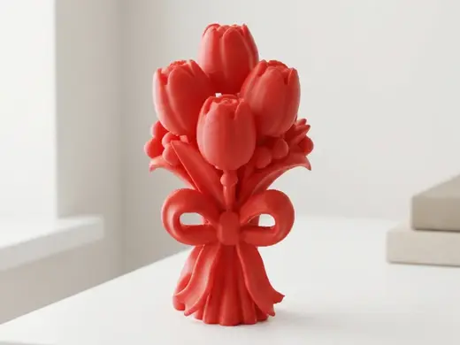 蝴蝶结郁金香花束摆件