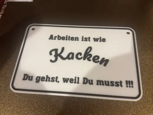 Funny Schild Kacken Spaßschild