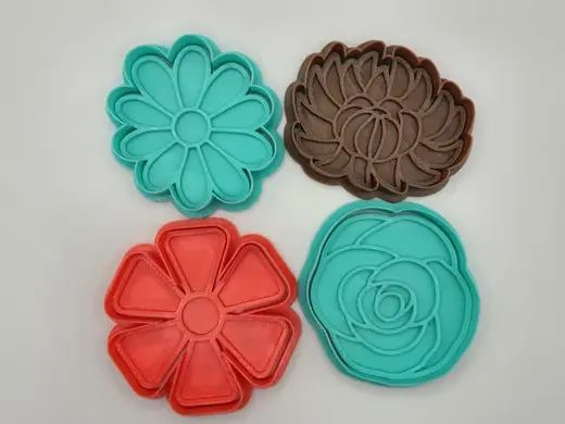 Flower Cookie Cutter Playdoh Stamp Pack 1