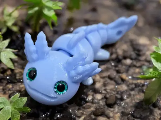 Axolotl Keychain - glass eye compatible