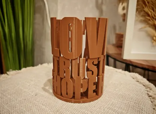Pen Holder / Vase, Love Text