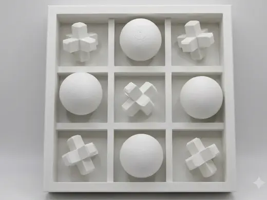Minimalist 3D Tic-Tac-Toe Set