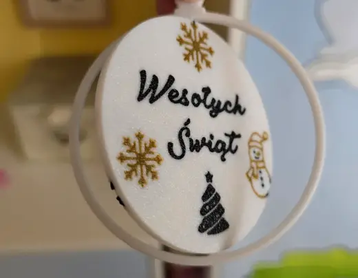 Wesołych Świąt, Merry Christmas ornament CUSTOMISE