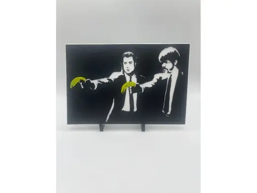 Banksy-inspired Pulp Fiction HueForge print