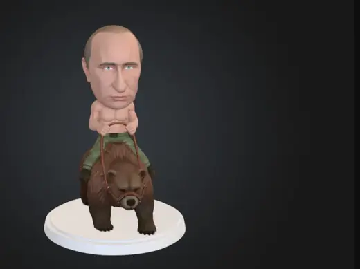 Putin Riding a Bear – Stylized Parody Figure 90 mm
