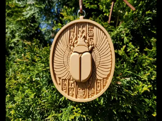 Ancient Egyptian Scarab Amulet Pendant (Necklace)