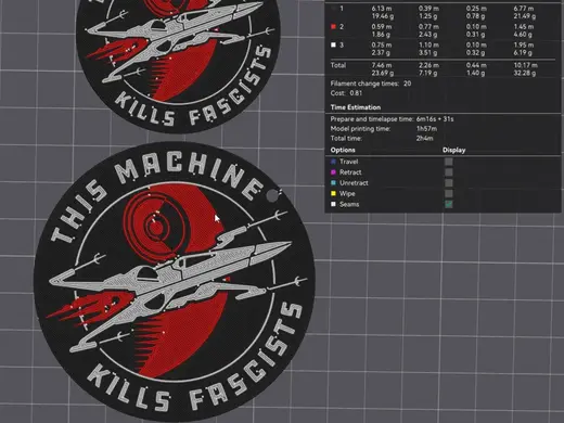 This Machine Kills Fascists Tie Fighter Keychain