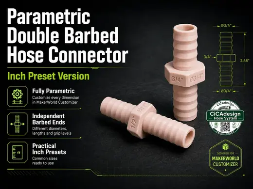 Parametric Auto-Labeled INCH Hose Adapter