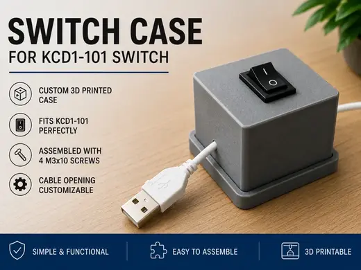 KCD1-101 Rocker Switch Case | USB | ESP32 & More