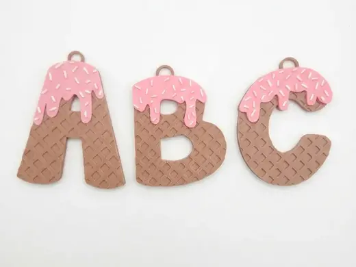Waffle Letter Bag Keychain