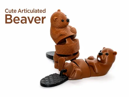 Cute Articulated Beaver - Print-in-Place