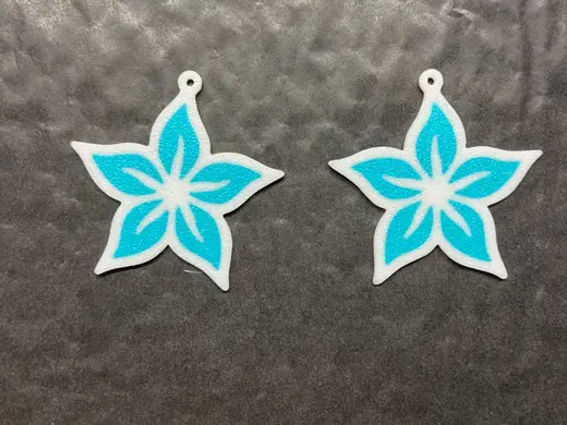 Flower earrings double sided