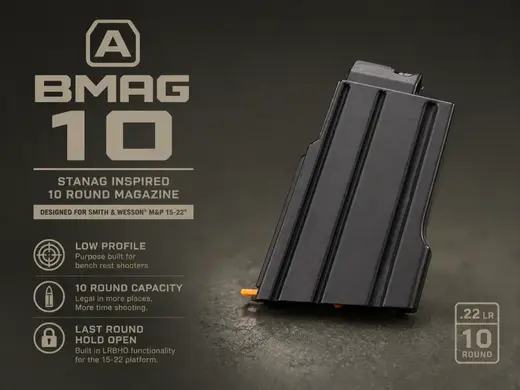 A 10 round low profile smith and wesson 15-22 mag