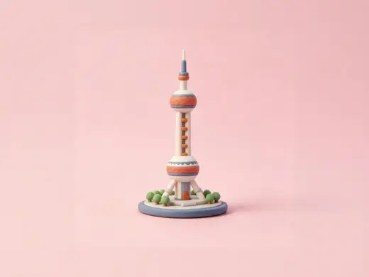 上海东方明珠-世界地标性建筑特色建筑模型-微缩模型儿童过家家涂色玩具