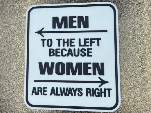 MEN TO THE LEFT BECAUSE WOMEN ARE ALWAYS RIGHT