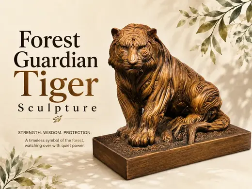 Forest Guardian Tiger Sculpture – Wildlife Decor