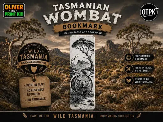 Tasmanian Wombat Bookmark | WIld Tasmania