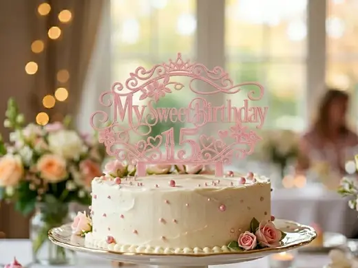 Elegant "My Sweet 15" Cake Topper / Mis 15 Años