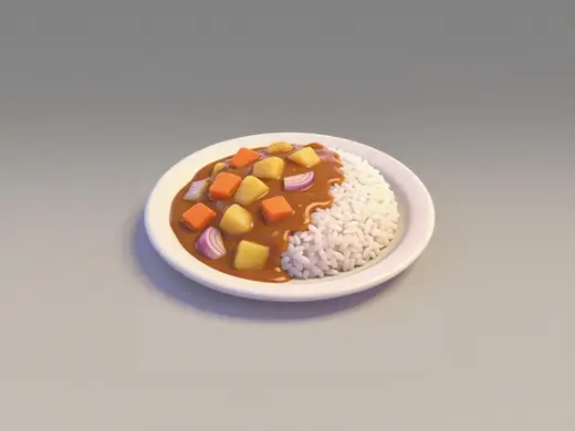 咖喱饭-仿真食物微缩食玩-儿童涂色过家家玩具
