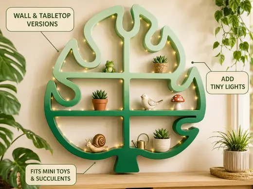 Monstera Shelf Buddy – Wall & Tabletop