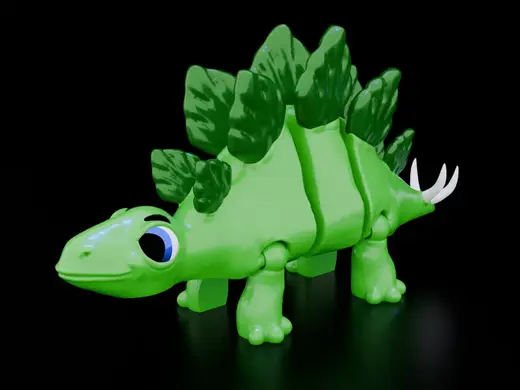 Cute Stegosaurus - Articulated - No Supports