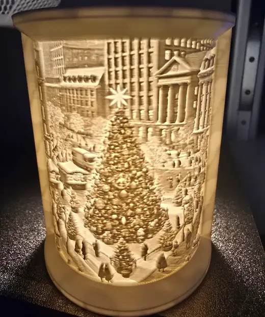 lithopane christmas tealight christmas tree city