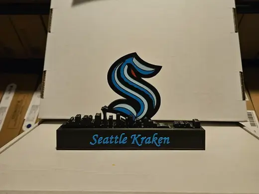 NHL - Seattle Kraken with Skyline of Seattle