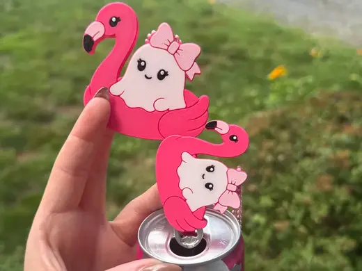 Ghost Flamingo Pool Float Can Tab Opener