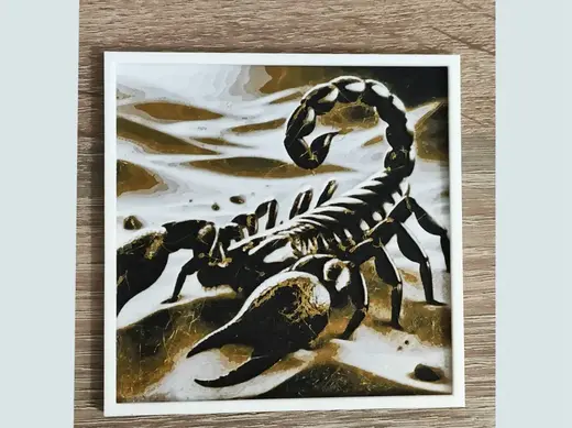 Scorpion Hueforge picture with frame