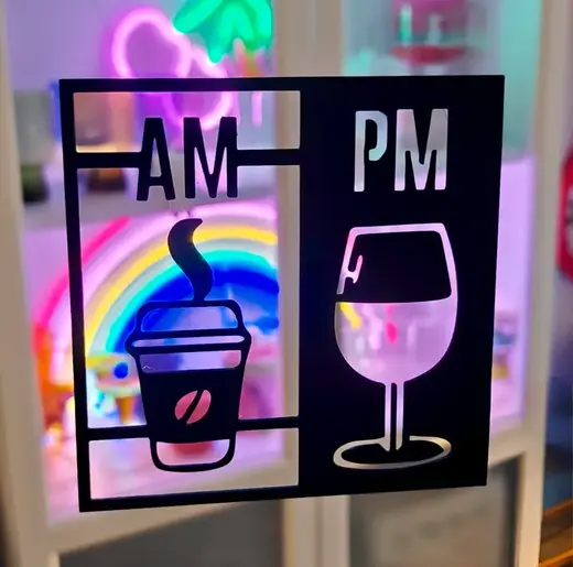 AM PM Coffee and Wine wall art
