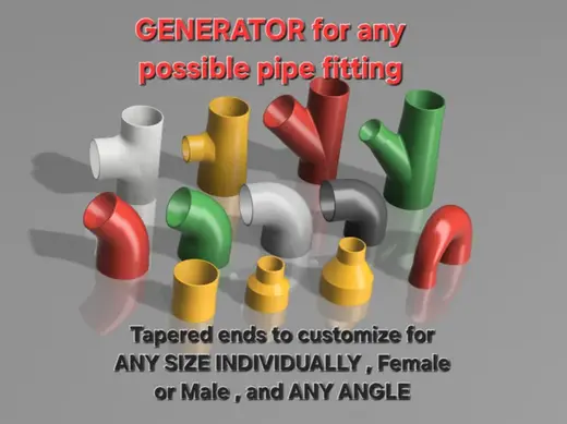 GENERATOR for Pipe, tube, hose fitting ( tapered )