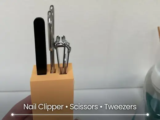 3-in-1 Bathroom Organizer: Nail Clipper & Tweezers