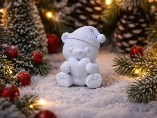 Süßer Weihnachts-Bär mit Herz