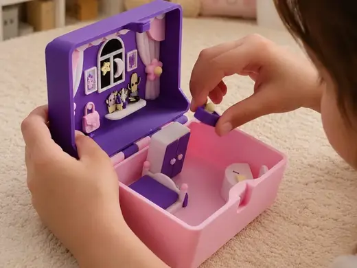 Miniature Girl’s Bedroom Box Doll house
