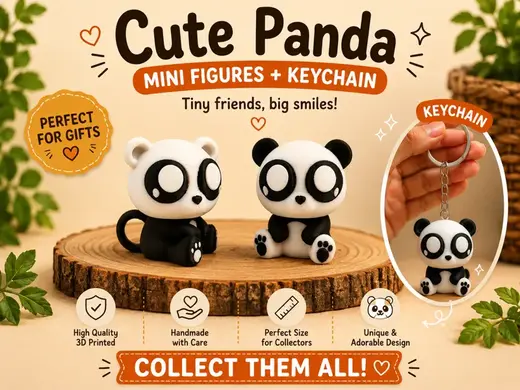 Panda flexi Mini Toy Keychain Fidget Articulated