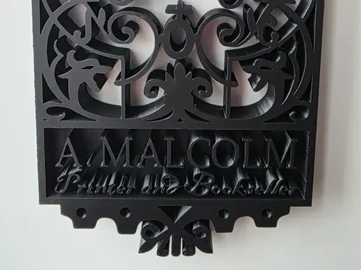 Outlander‑ A. Malcolm, Printer & Bookseller Sign