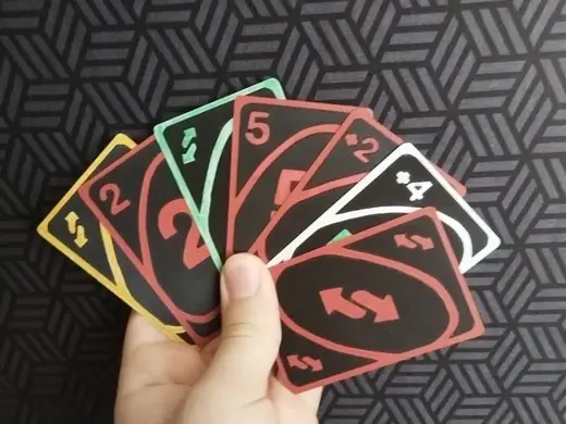 Uno full card game in minimalistic style