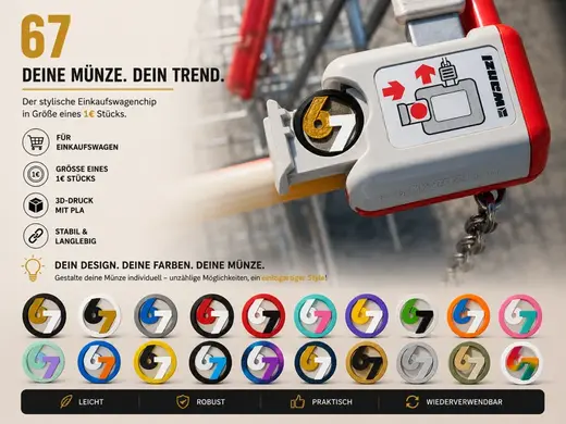 67 Einkaufswagenchip Münze
