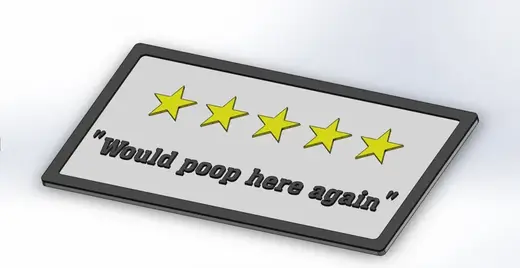 Toilet review 5 star wall art, Bathroom sign